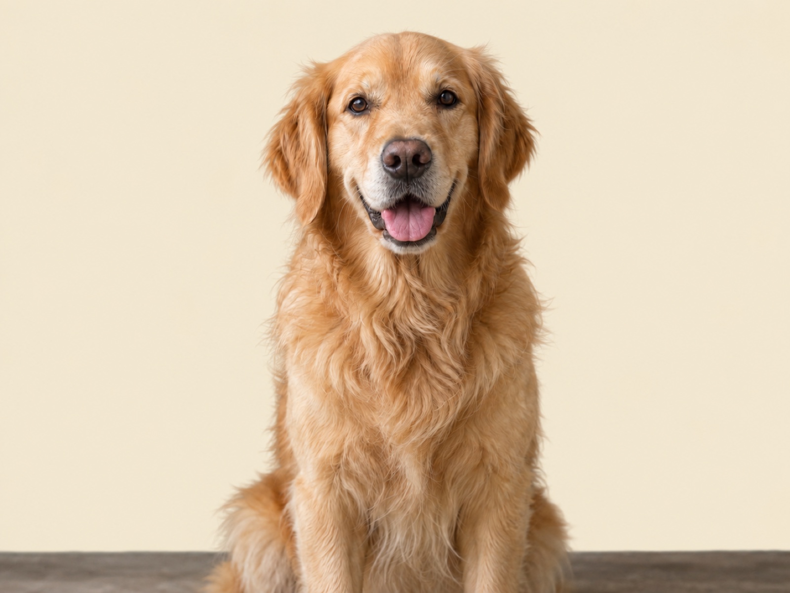 Warm studio cream, separating fine fur seamlessly – After