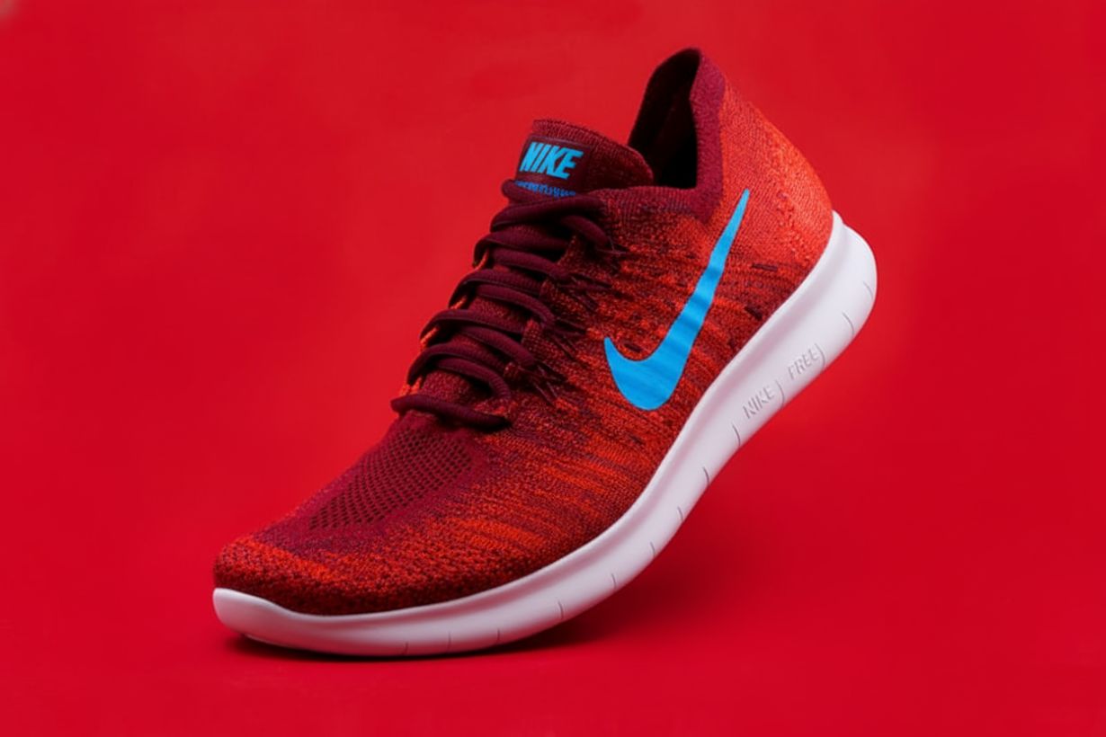 Shoes with AI-generated texture transformation